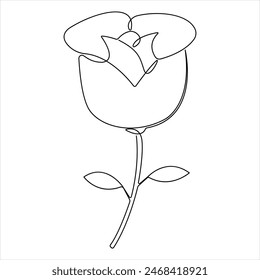  Continuous beautiful roses drawing single line art vector illustration