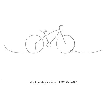 Continuous bike line vector illustration isolated on white background. Bicycle one line.