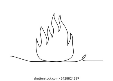 Dibujo continuo de hoguera, arte de una sola línea e ilustración de arte vectorial de estilo minimalista de contorno