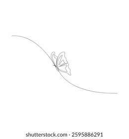 Continuous butterfly one line art