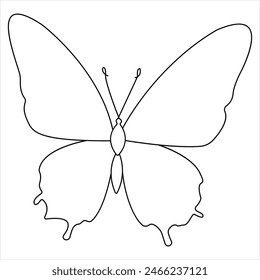 Continuous butterfly single  line drawing vector illustration