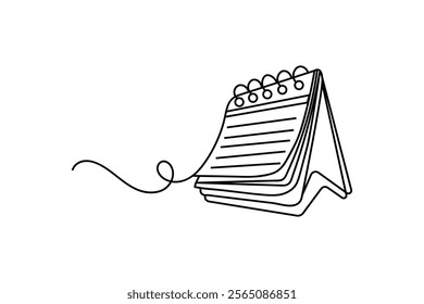 continuous calendar Single line drawing countdown, memorial day Table calendar and event day outline vector