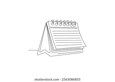 continuous calendar Single line drawing countdown, memorial day Table calendar and event day outline vector