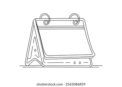 continuous calendar Single line drawing countdown, memorial day Table calendar and event day outline vector