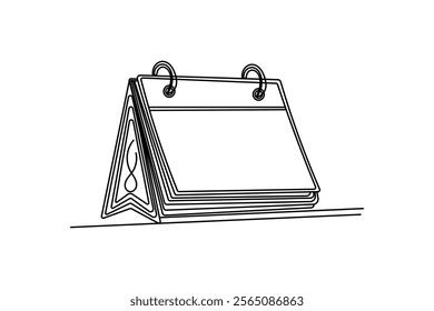 continuous calendar Single line drawing countdown, memorial day Table calendar and event day outline vector