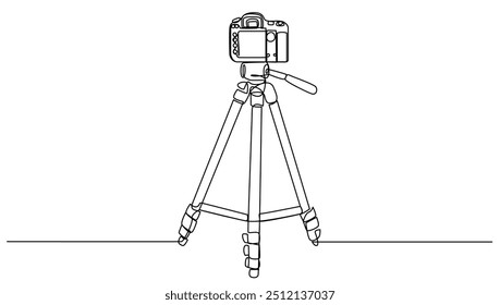 DSLR de câmera contínua usando suporte de tripé isolado. Fotografia conceitual,negócios,ilustração vetorial digital