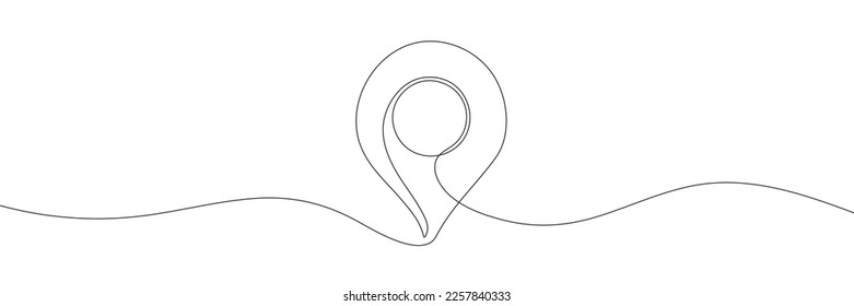 Continuous card pin line background. Background for drawing the location with one line. Vector illustration
