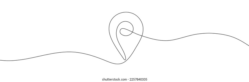 Continuous card pin line background. Background for drawing the location with one line. Vector illustration