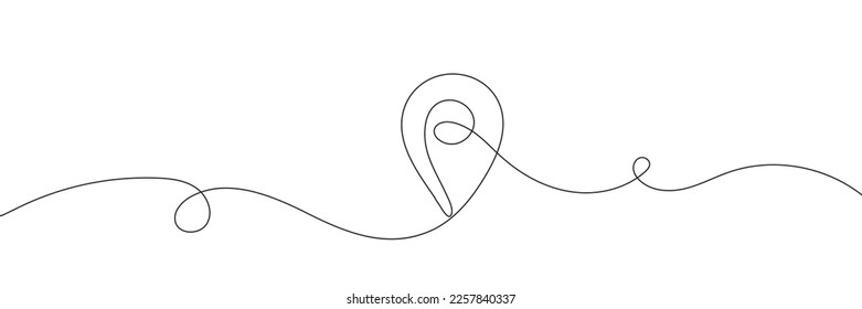 Continuous card pin line background. Background for drawing the location with one line. Vector illustration