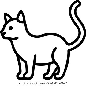 Dibujo continuo del arte de la sola línea del gato del animal doméstico