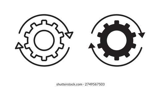 Continuous changes icon. Line and Silhouette Icon Set.