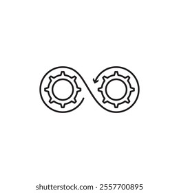 Continuous changes icon Thin line art collection