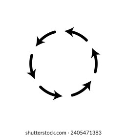 Continuous changes vector icon. Continuous improvement vector illustration. Efficacy cycle process sign. Growth regeneration line icon in black and white color