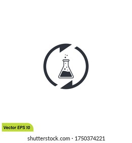 prueba química continua ilustración de icono elemento de diseño simple plantilla de logotipo