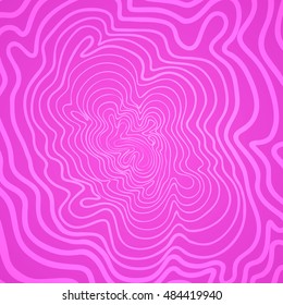 Continuous circular strongly deformed spiral pattern made by hand. The upper layer can change the color