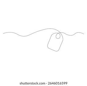 Continuous contour drawing Sale label, single line drawing, , hand drawn discount label, minimalist design. Sale sign, Editable stroke. Isolated. Vector illustration