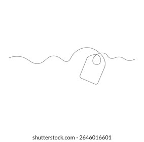 Continuous contour drawing Sale label, single line drawing, , hand drawn discount label, minimalist design. Sale sign, Editable stroke. Isolated. Vector illustration
