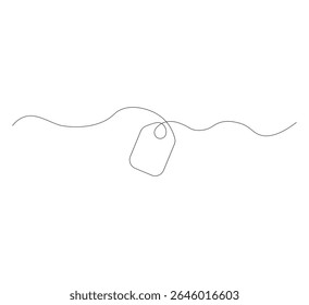Continuous contour drawing Sale label, single line drawing, , hand drawn discount label, minimalist design. Sale sign, Editable stroke. Isolated. Vector illustration