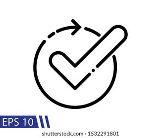 Continuous convenience simple vector line style icon on white background. EPS 10 