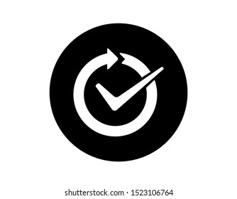 Continuous Convenient Simple Icon White Black On Circle Shape