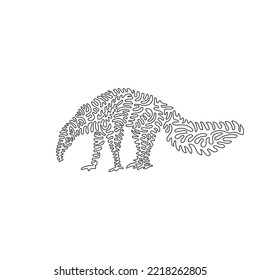 La curva continua de un dibujo de una línea de antepasados tiene garras pesadas. Arte abstracto de curva. Ilustración vectorial de trazo editable de una sola línea para mamíferos grandes para el logotipo, la decoración de paredes y la decoración de impresión de afiches
