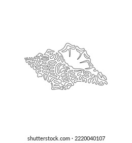 Continuous curve one line drawing of small sea creatures curve abstract art. Single line editable stroke vector illustration of beautiful sea creature for logo, wall decor and poster print decoration