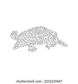 Continuous curve one line drawing of cute mole curve abstract art. Single line editable stroke vector illustration of mammal remarkable diggers  for logo, wall decor and poster print decoration