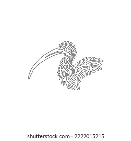 Continuous curve one line drawing of cute ibises curve abstract art. Single line editable stroke vector illustration of ibises, bill is long and curved for logo, wall decor and poster print decoration