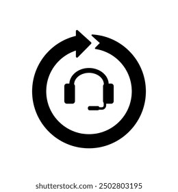 Continuous Customer Services, Continuous communication Simple Icon Vector 