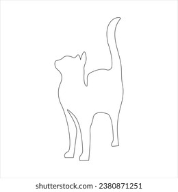 Esbozo de arte de una sola línea de mascota gato lindo continuo Ilustración de vectores