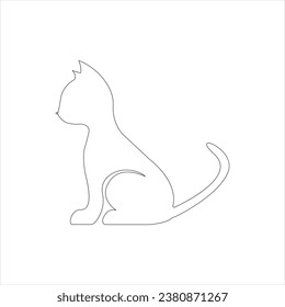 Esbozo de arte de una sola línea de mascota gato lindo continuo Ilustración de vectores
