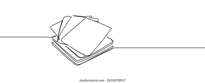 Continuous deck of cards line art vector illustration background.