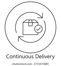 Icono de entrega continua, Implementación automatizada, Canalización de CD de CI, Administración de Autorización de software, Entrega continua de software, Vector