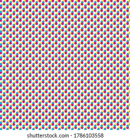continuous design with dots of different colors. Pattern of primary colors. Pop Art.