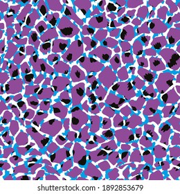continuous design of fantasy animal print, such as light blue and purple. Pattern seamless  for the textile industry