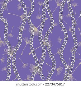 continuous design with golden rope and chains. Pattern seamless for textile industry.