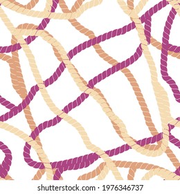 continuous design with golden rope. Pattern seamless for textile industry.