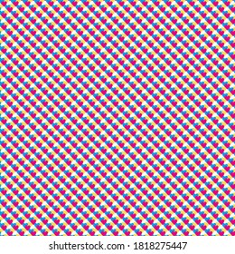 continuous design with hearts of different colors. Pattern of primary colors. Pop Art.	
