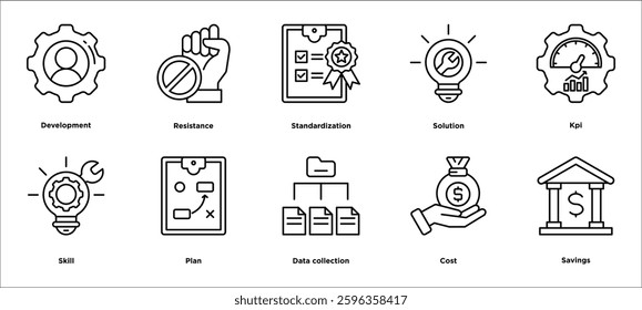 continuous development concept icon illustration contain improvement,sustainability,company,support,research,innovation,strategy,idea,analysis,deal