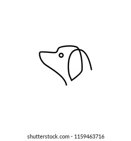 continuous dog head logo vector icon illustration
