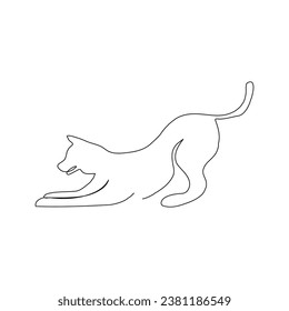 Continuous dog pet animal single line art outline Vector illustration