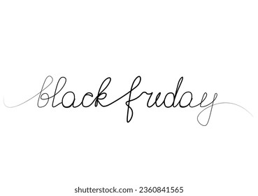 continuous drawing black friday one line. vector illustration, continuous simple line style, black friday design