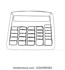 Continuous drawing of a calculator with one line.