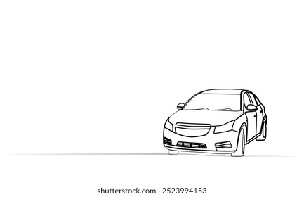 continuous drawing of a car with one line. vector illustration