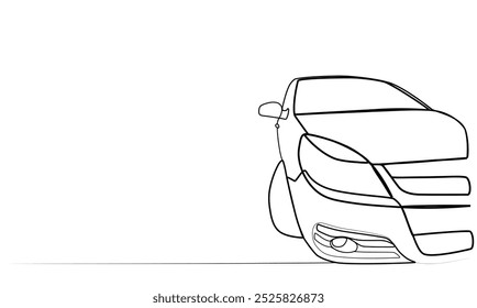 continuous drawing of a car with one line. vector illustration
