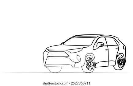 continuous drawing of a car with one line. vector illustration