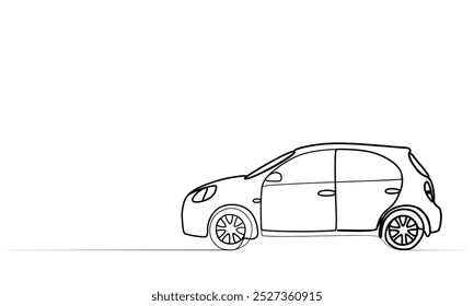 continuous drawing of a car with one line. vector illustration