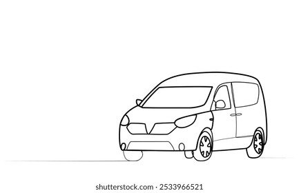 continuous drawing of a car with one line. vector