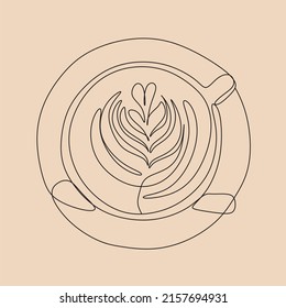 Continuous drawing of the coffee cup line. Vector illustration