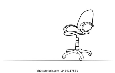 dibujo continuo de una silla de ordenador en una línea. vector